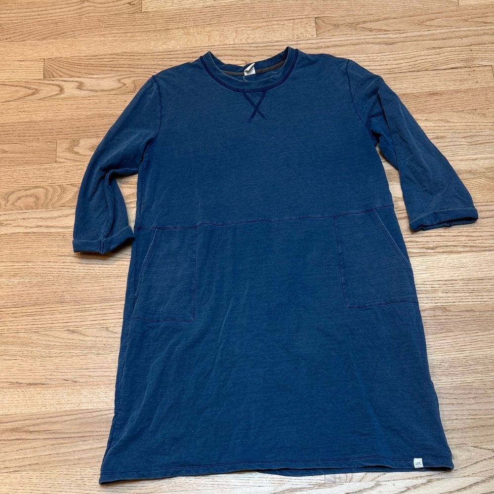 Girls Sweatshirt Dress - Dusty Blue